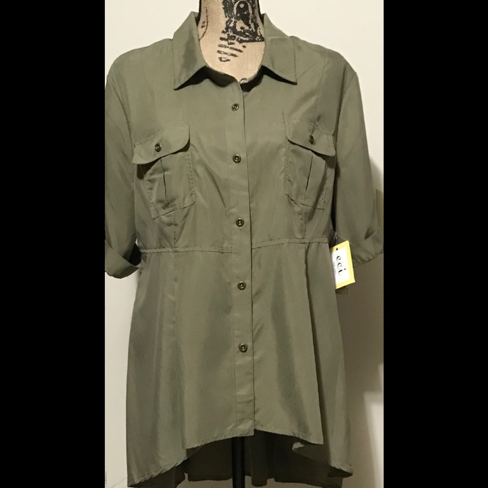 Gorgeous Utility Swing High Love Hem Shirt